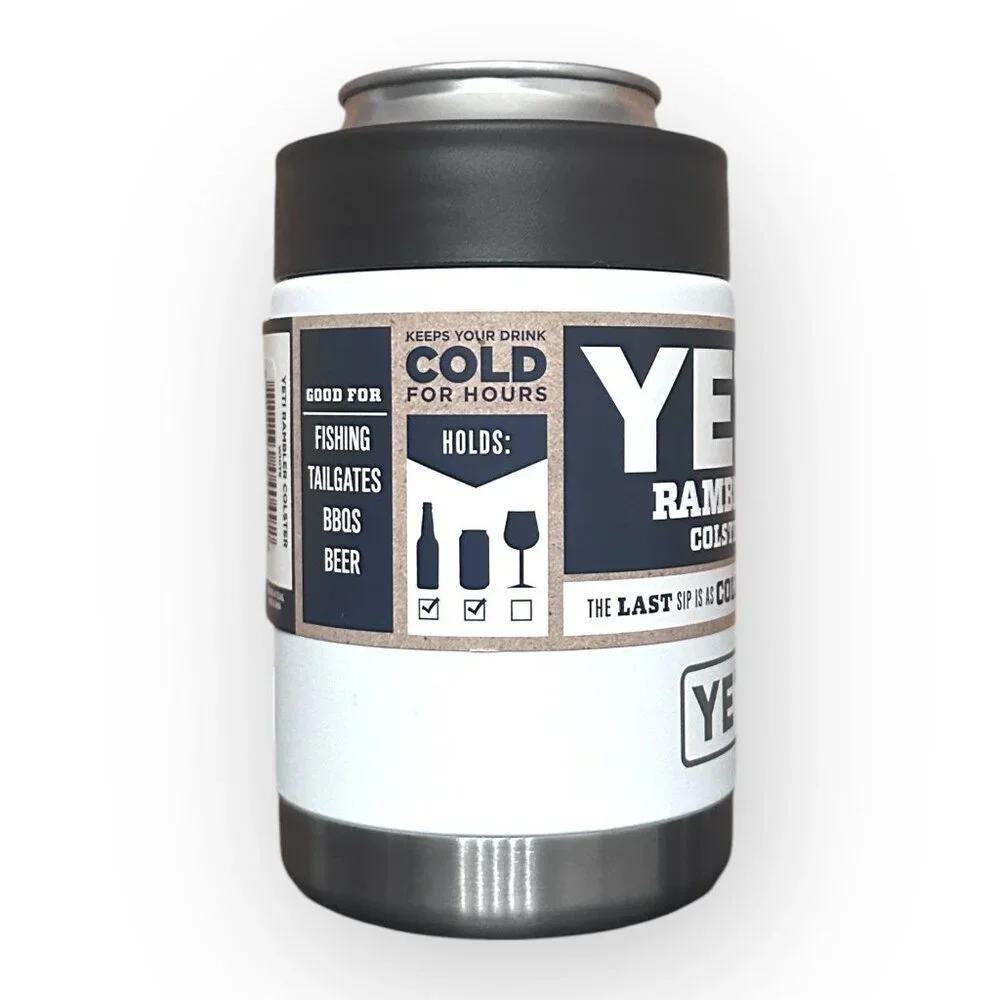 Yeti Rambler Colster White Color Koozie Size12 oz Fits Standard Cans NEW w/ Tags - Picture 11 of 16